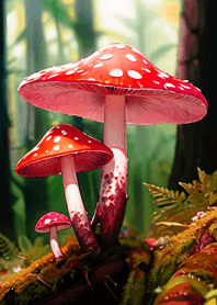 Cute simple forest mushrooms(red)