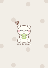Polar bear and heart brown dot