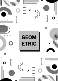 Happy Flat Geometric White & Black