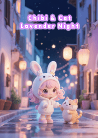 Chibi & Cat Lavender Night