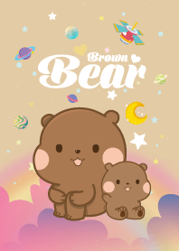 Brown Bears Cloud Galaxy Light Brown