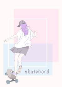 Long skateboard girl
