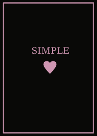 SIMPLE HEART /black rosepink