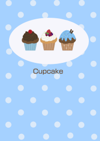 Blue polka dot/cupcake