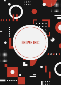 Geometric Flat Black (Red)
