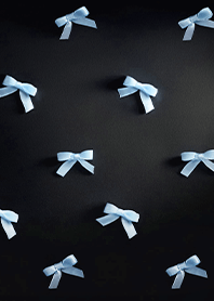 ミニマルリボン[ライトブルー&ブラック]