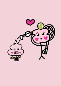 Stick figure Kon-u.Tennis pinkbeige