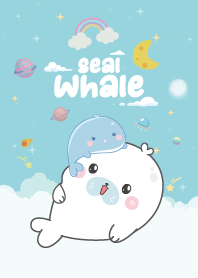 วาฬแมวน้ำอุ๋งๆ ก้อนเมฆน่ารัก สีมิ้นต์