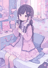 girl falling in love (purple)