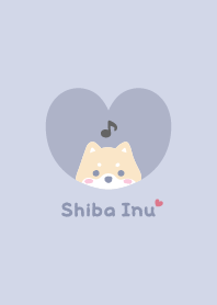 柴犬2 音符 [藍色 紫色的]