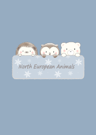 Animals in Nordic forest -smoky blue-