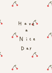 Cream color and cherry pattern.