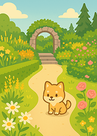 Shiba in the garden