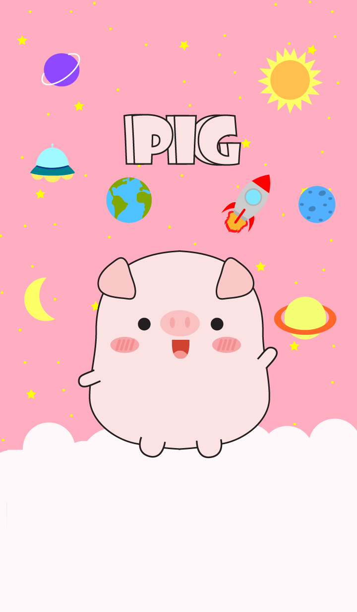 Cute Pig In Galaxy