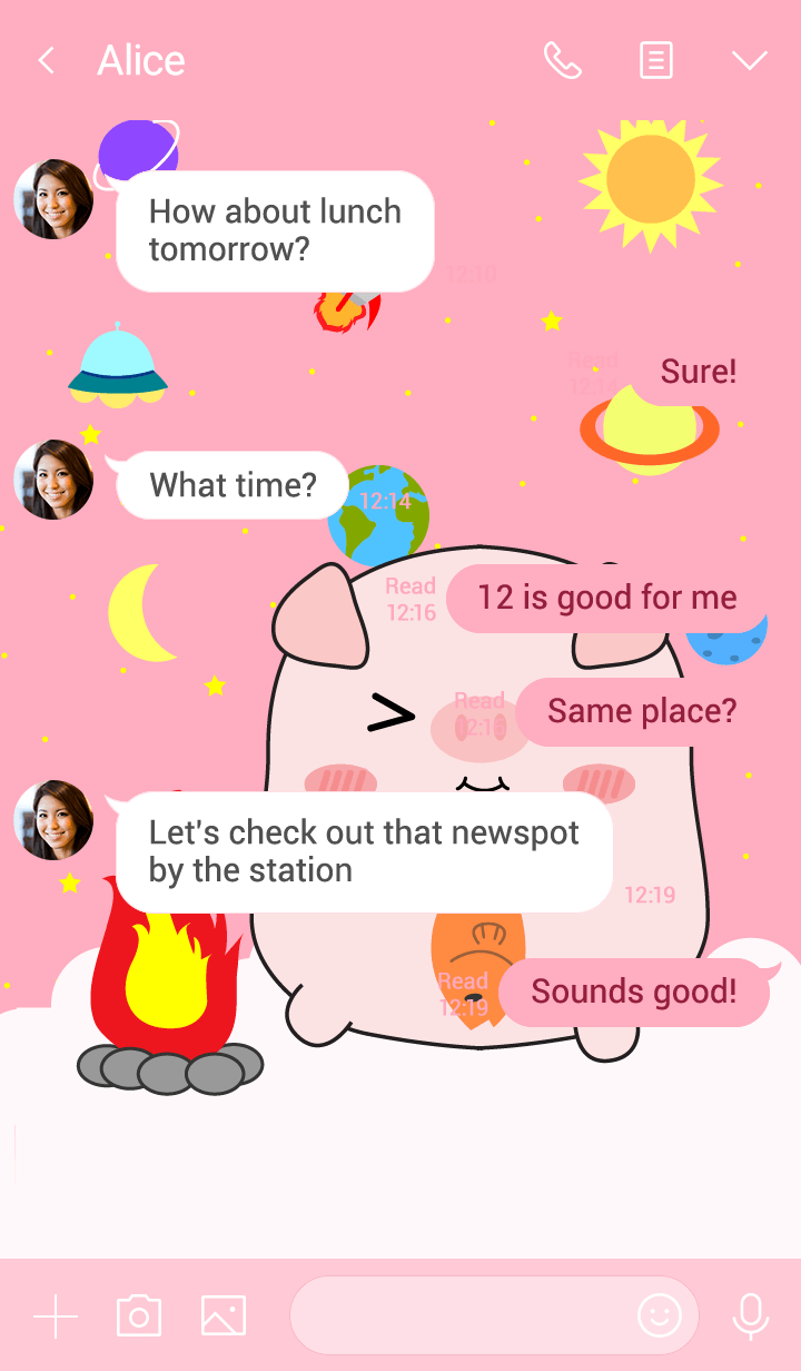 Cute Pig In Galaxy