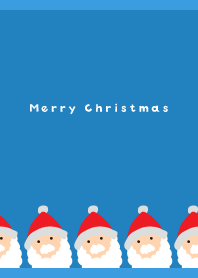 Cheerful Santa Claus blue