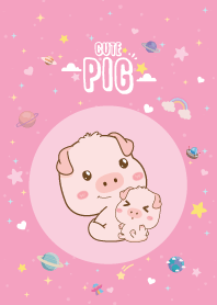 Pig Cute Galaxy Cute Pink