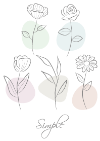 Simple elegant flowers -White gray-