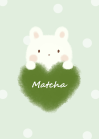 mokomoko heart -rabbit- green dot 3