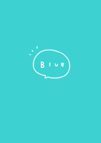 Handwritten simple light blue.