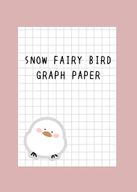 SNOW FAIRY BIRD GRAPH PAPER-DUSTY PINKj