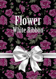 Pink flower&White ribbon