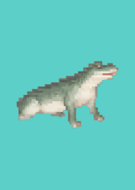 Crocodile Pixel Art Theme  Green 10