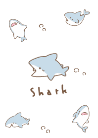simple cute shark : white blue