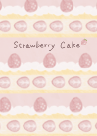 Watercolor strawberry cake