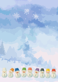 Colorful Snowman04 on light purple