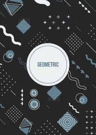 Geometric Diagonal Black Blue Grey