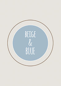 ベージュ&ブルーバイカラー/ラインサークル