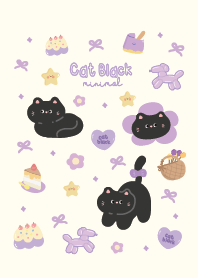 Cat Black : Minimal (Purple)