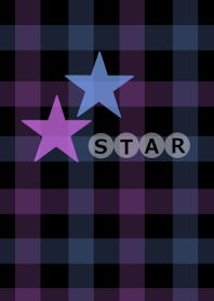 Blue and purple check pattern and star
