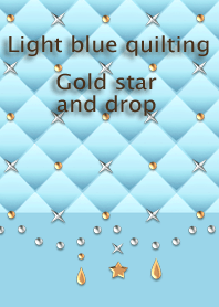 Light blue quilting(Gold star and drop)