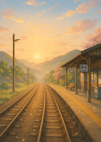 Calm Sunset Rails Through Valley