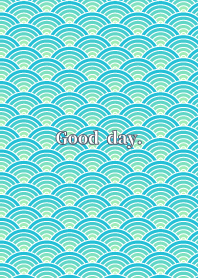 碧翠藍日本扇圖騰