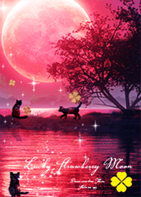 Cat and Strawberry Moon