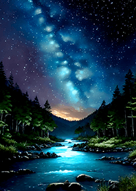 Beautiful starry night view#2144