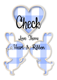 Check Love Theme (Heart & Ribbon) -BLUE-