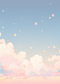 夢幻星星天空❤寶寶藍粉