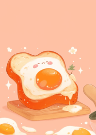 Fried eggs plump and cute