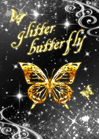 glitter butterfly silver & gold
