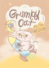 Grumpy Cat on the Moon! - Yellow