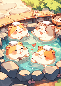 一群可愛の倉鼠泡溫泉❤