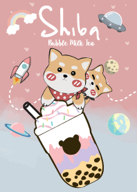 Shiba inu and Bubble milk tea.