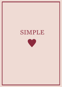 SIMPLE HEART =burgundy pinkbeige=