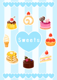 Many sweets! -pale blue- Revised