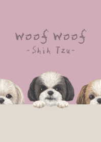 Woof Woof - Shih Tzu - DUSTY ROSE PINK