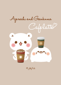 Azarashi and Kuma cafe latte